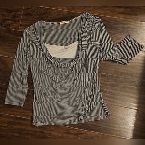 Striped Black and White Women's Top